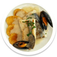 Merluza al Cava con Mejillones